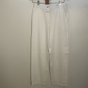 Abercrombie Linen Blend Trousers in White XS